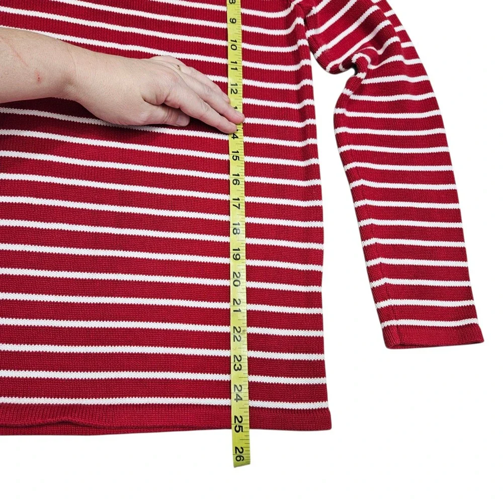 Lauren Ralph Lauren Vintage 90s 1967 Anchor Stripe Knit Top Nautical Red White S